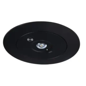 3W LED nødbelysning spot til loftHul Ø7,5-12,5cm, 3 timers batteri, Sort - Rabat