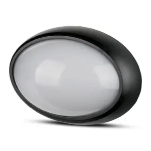 12W oval LED loft/væglampeIP54, sort, 3000K, 24,2 x 16,5 cm - Bestil online