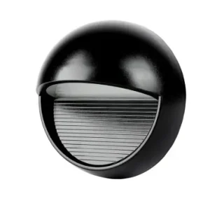 3W LED bedlampe / trappespotsIP65, sort, rund, 210lm, til trapper og gange - Kundernes favoritter