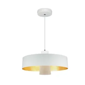7W LED pendellampeØ34cm, hvid akryl skærm, 400lm, 120 grader, inkl. lyskilde - Godt tilbud
