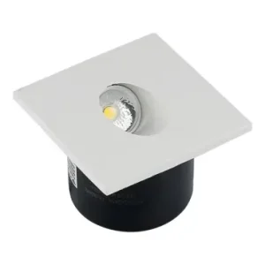 3W kvadratisk LED indbygningsspot til trapper4000K, 270lm, Hul 62mm, Mål 80x80mm | Outlet