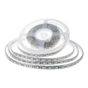10m 8W/m stænktæt LED strip24V, IP65, 120 LED pr. meter, 3000K, inkl. DC stik - Godt tilbud