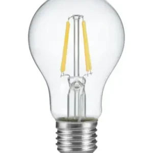 E27 4W LED filamentpære med lyssensorA60, 470lm, 2700K, klart glas | Bedste pris