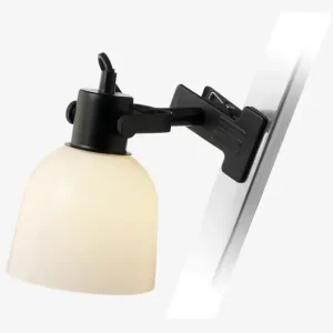 Væglampe Glow sort/opal klemme Ø.15 cm | Leveres hurtigt