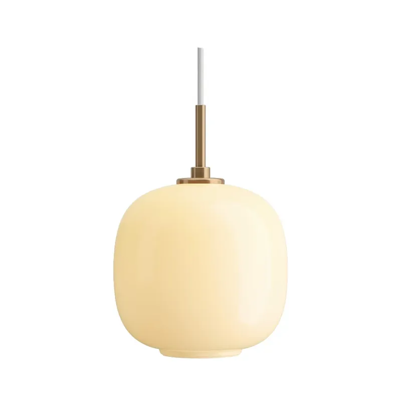 Toppris | VL45 Radiohus �17,5 Messing/Glossy Pale Yellow Glas Pendel - Louis Poulsen